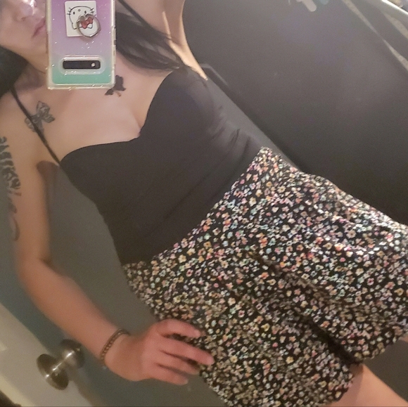 VS PINK nwot Romper floral/blk w Bustier XS - Picture 7 of 11